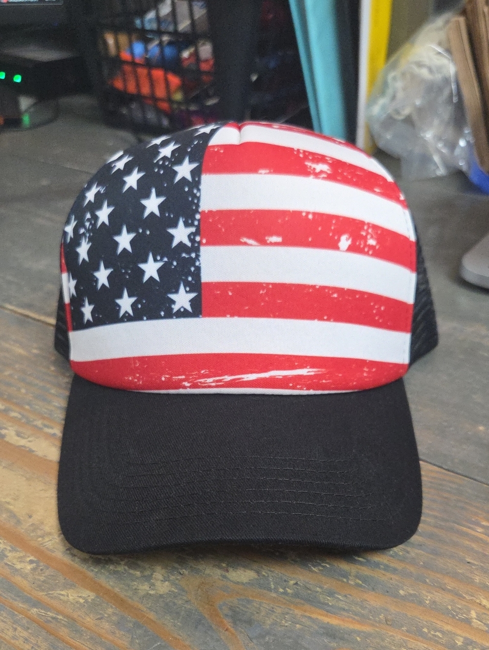 American Flag Trucker Hat - Red, White & Blue